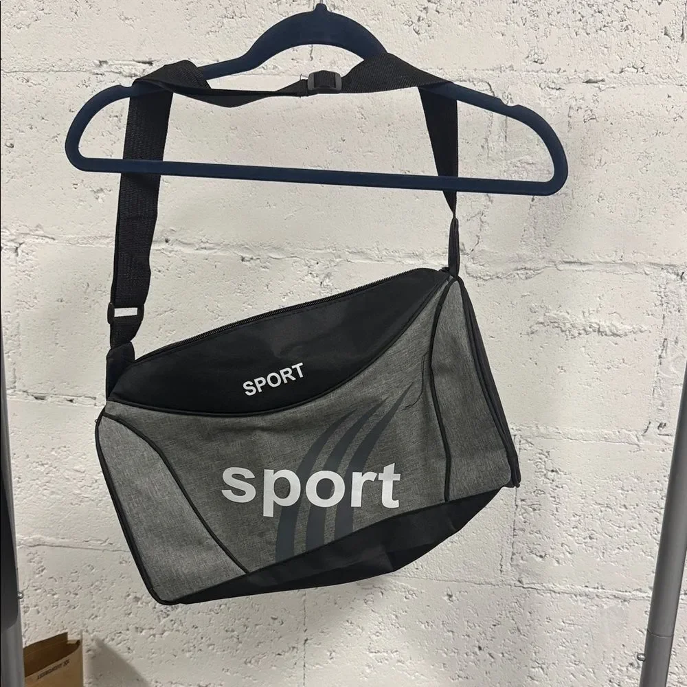 BRAND NEW Small Duffle Sports Bag - SPORT - Gray & Black Men's Athletic Bag